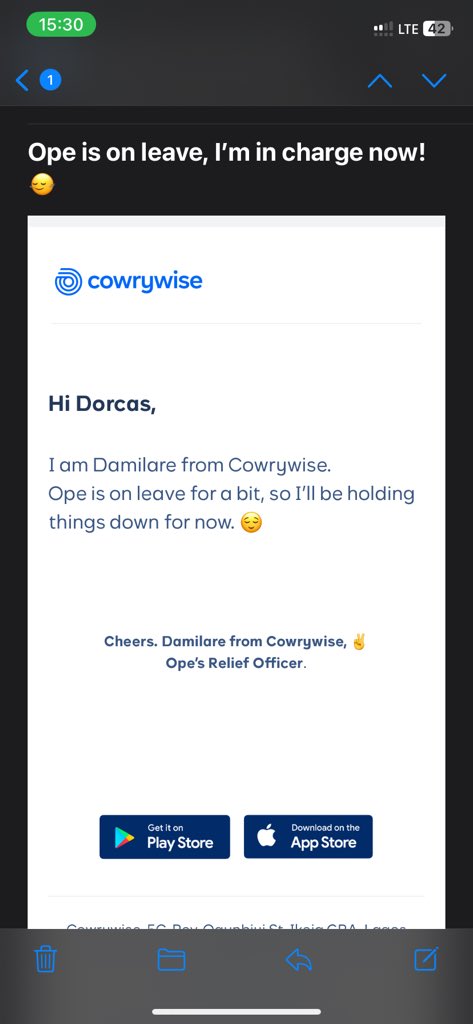 BabssAde's tweet photo. @cowrywise first it was Ope, now Damilare….. na until my blood dry? https://t.co/t2jlblOmXj