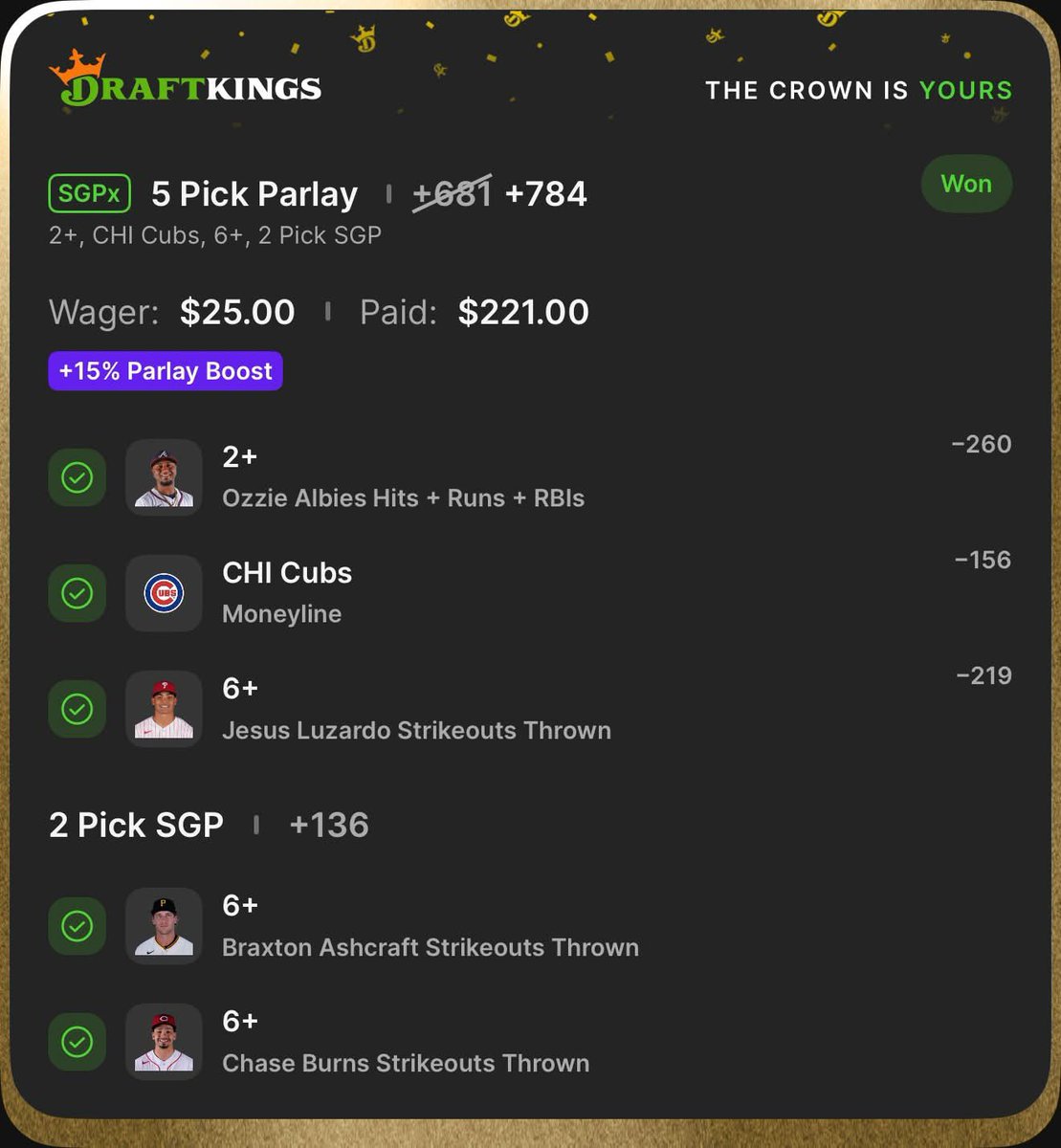 _IcyPicks's tweet photo. Chew and D Money have been killing it this season! They had themselves a night last night to start the month!✅ If you’re not in the discord what’re you doing? Be sure to join the free discord for all our picks! https://t.co/bQpPTZLrOX

#NBA #MLB #PGATour #CadallicChampionship https://t.co/ur5x75Y1R6