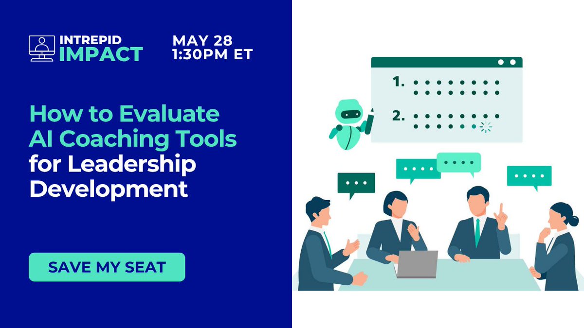 IntrepidLS's tweet photo. Your AI coaching tool generates completions. But, does it build leaders?

There's a framework for telling the difference and evaluating the best AI coaching tool for the challenge. 

Learn how on May 28 | 1:30 PM ET.

Register now: https://t.co/FyToHB9wrk https://t.co/aycxl9Momf