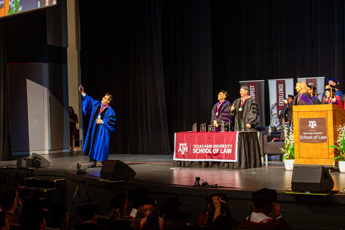 TAMULawSchool's tweet photo. Howdy, from Texas A&M Law! π We hope you enjoy the view from the commencement stage. See if you can spot yourself.
#TAMUgrad #IYKYK https://t.co/QvooeWDQOq