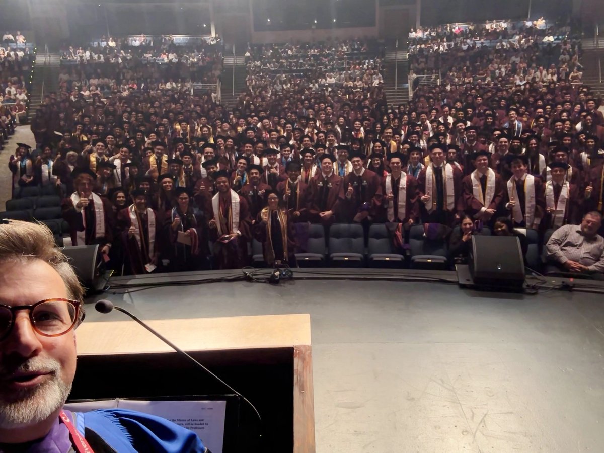 TAMULawSchool's tweet photo. Howdy, from Texas A&M Law! π We hope you enjoy the view from the commencement stage. See if you can spot yourself.
#TAMUgrad #IYKYK https://t.co/QvooeWDQOq