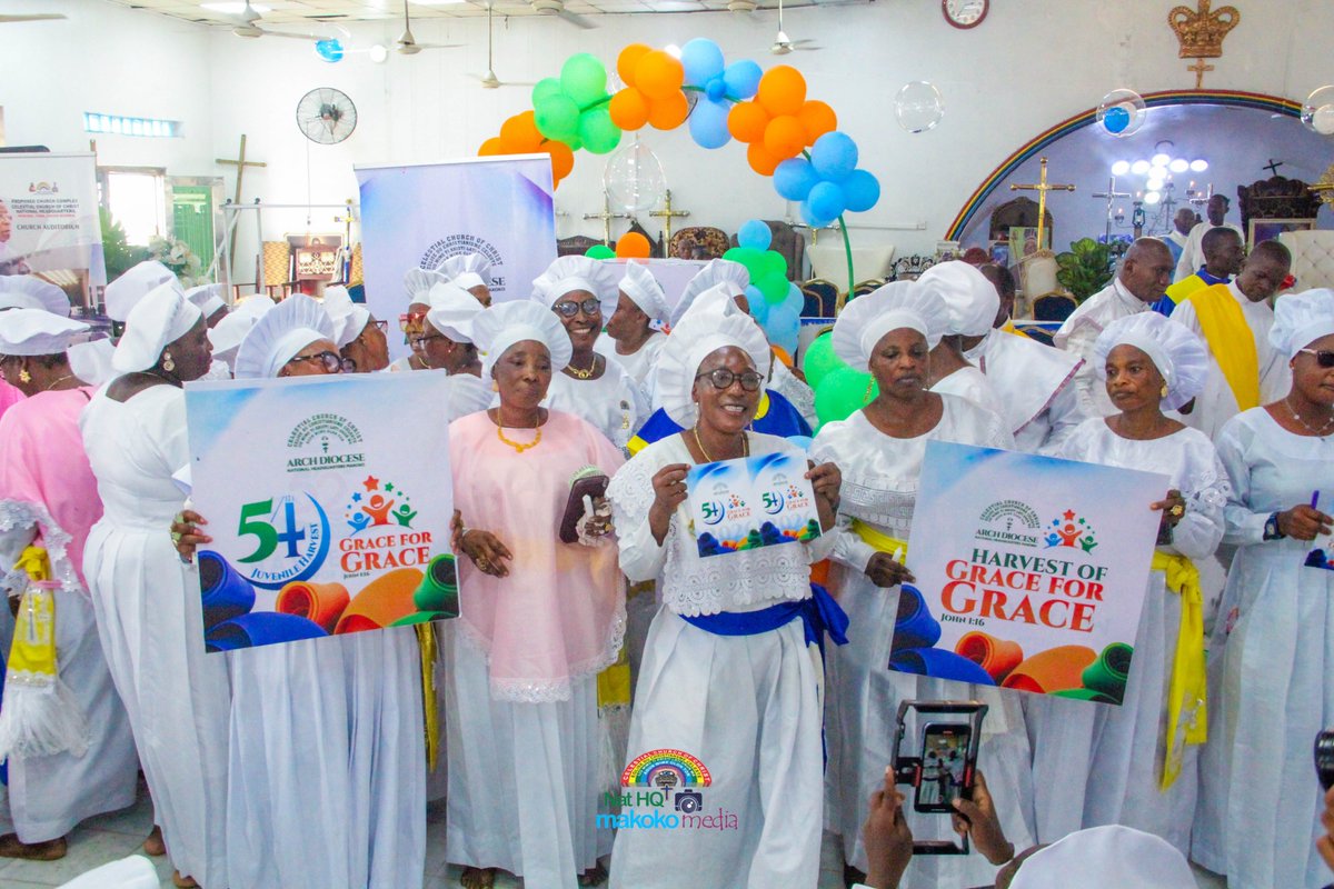 cccmakokonhq's tweet photo. The 2026 Juvenile Harvest logo unveiling! 
Theme: “Harvest of Grace for Grace,” 🎉💕
 #logounveiling #54juvenileharvest #juvenileharvestat54 #graceforgrace #juvenileharvest2026 #ikoreomode #cccmakoko #cccworldwide #celestialheritage https://t.co/SGb8sFmimi