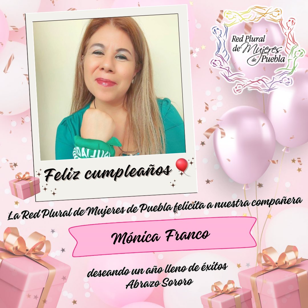 ¡Muchas felicidades! <a href="/monisfranco/">Gitana Insurrecta</a> por tu cumpleaños 🎈 que sea un gran año para ti que tus proyectos tengan mucho éxito, tú tengas salud y muchas bendiciones en tu vida.