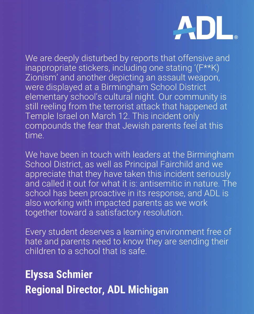 ADL Michigan tweet media