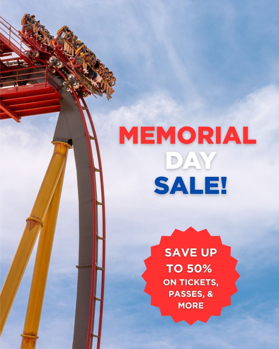 SF_FiestaTexas's tweet image. Dive into savings with our #MemorialDay #Sale! Save up to 50% on Tickets, Passes &amp;amp; more when you buy today! 👉 bit.ly/4t8HZQH #SixFlagsFiestaTexas