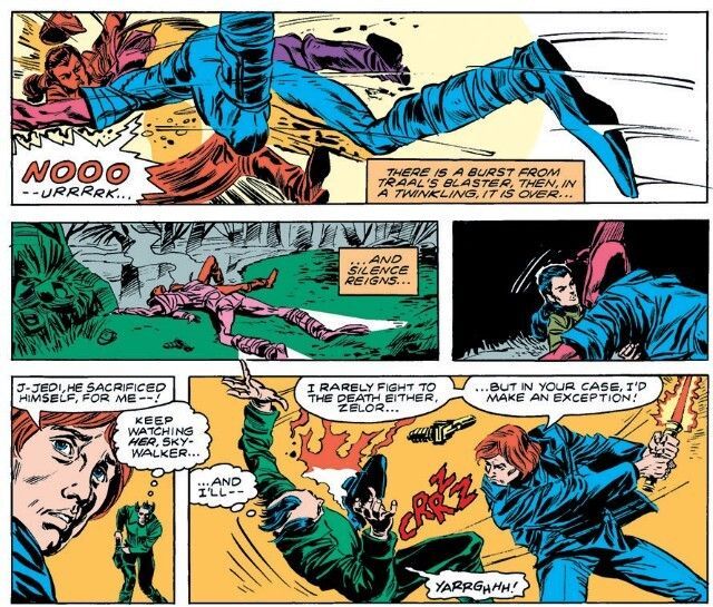 EmpireToJedi's tweet photo. Now available! Jedidiah sacrifices himself to save Luke Skywalker, proving he had the soul of a true Jedi Knight.

We discuss Marvel #StarWars #49 (1981) on EMPIRE TO JEDI!
https://t.co/Z7dsASvkIM

#StarWarsPodcast #StarWarsComics #MayThe4thBeWithYou #StarWarsDay https://t.co/y4FvNv2qts