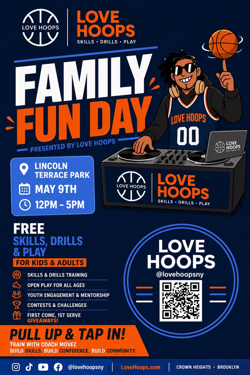 LOVEHOOPSNY's tweet image. FAMILY FUN DAY WITH LOVE HOOPS 🏀💙

We’re bringing the energy to Lincoln Terrace Park —
skills, drills, music, and community all in one.📍 Lincoln Terrace Park
🗓 May 9th
⏰ 12PM – 5PM

@lovehoopsny

#lovehoopscommunityshowcase #skillsdrillsplay #brooklyn #communityvibes