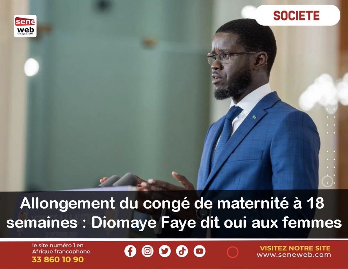 Le congés maternité sera à 4,5 pour les femmes. Ce n’est pas les 6 mois comme promis mais c’est déjà ça 🤸🏿‍♀️🤸🏿‍♀️🤸🏿‍♀️🤸🏿‍♀️