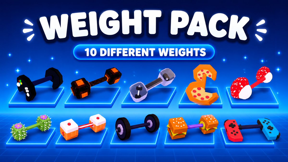 JakemanagesX's tweet image. 🏋️‍♂️Weight Pack

🛍️Order In: discord.gg/robloxpacks

#ROBLOX #RobloxDev #RobloxArt