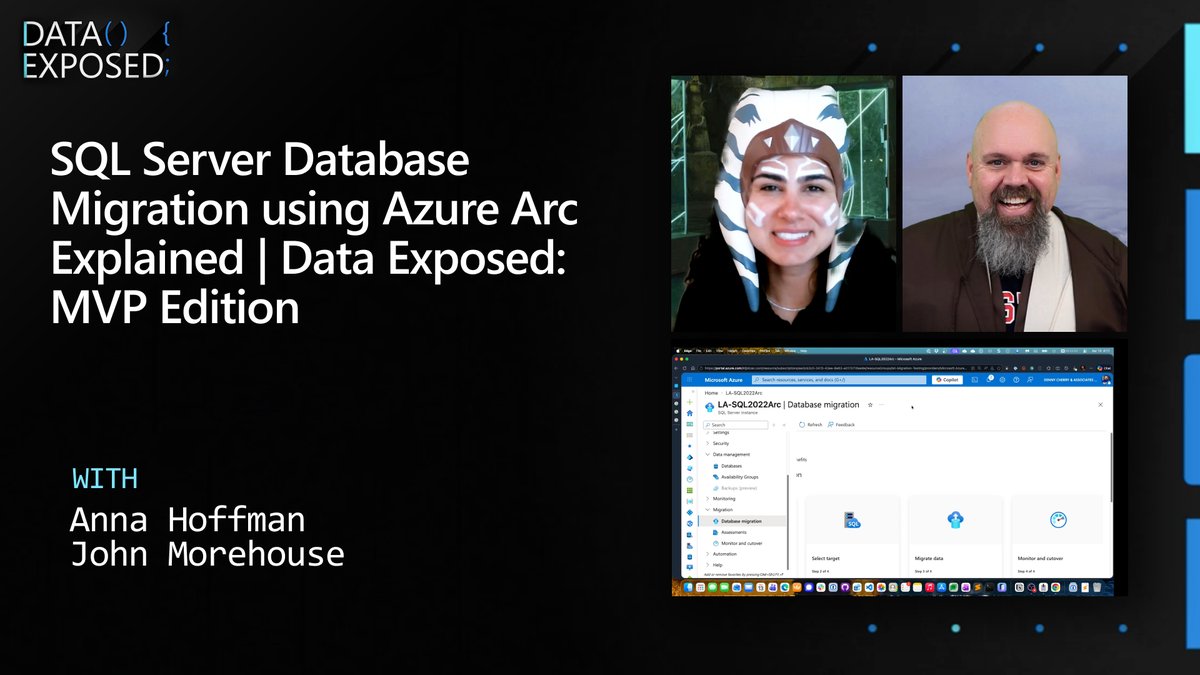 AzureSQL's tweet image. Curious how Azure Arc simplifies #SQLServer migrations? In this episode, we guide you through moving from on‑prem to Azure—step by step. May the fourth be with your data journey ✨

Watch 🎥: bit.ly/4uqaJp5 #AzureSQL #maythefourthbewithyou