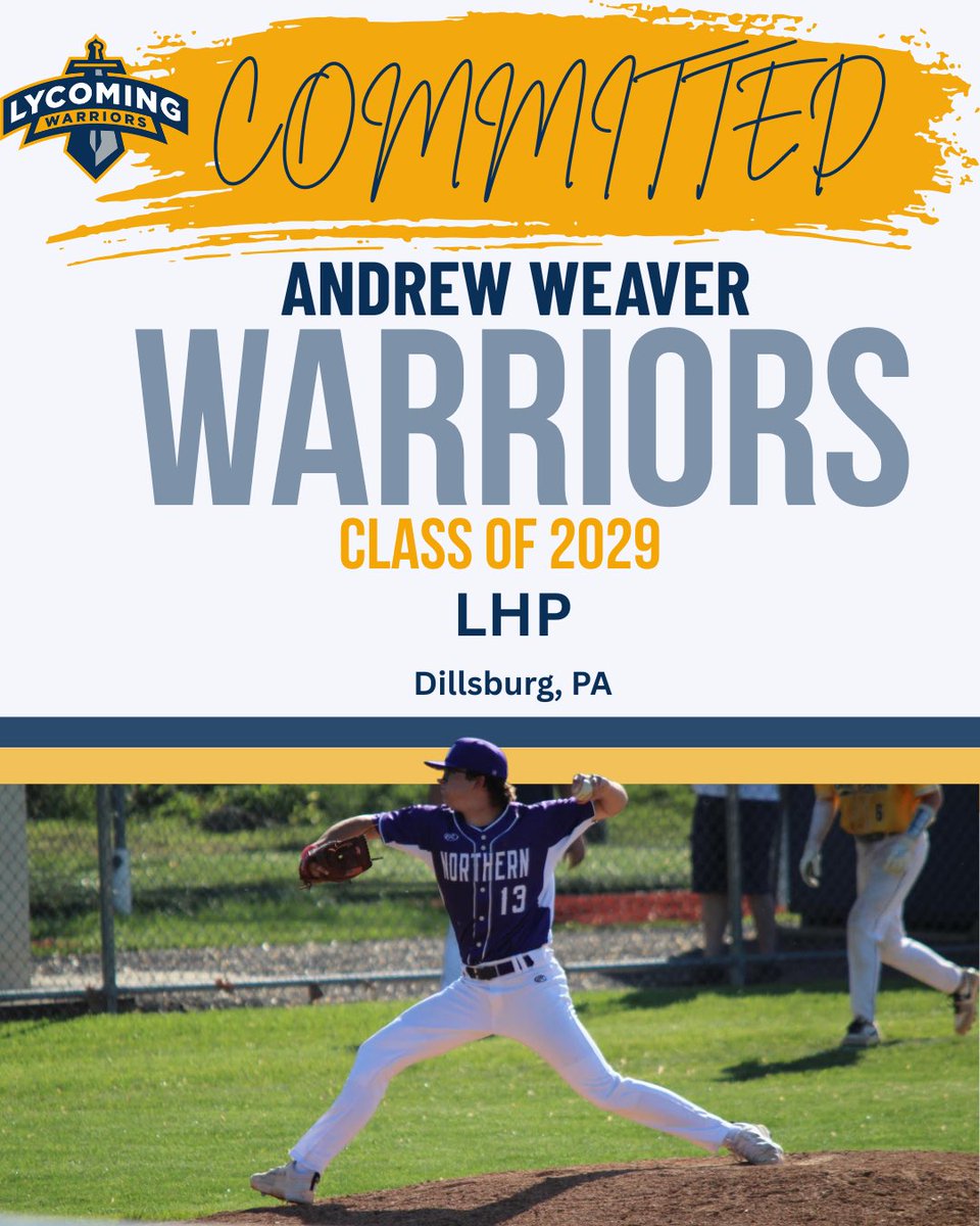 LycoBaseball's tweet photo. Welcome Andrew Weaver a LHP from Dillsburg, PA to our 2026 recruiting class!
#LycoBase #Wsport https://t.co/XIQc1twu35