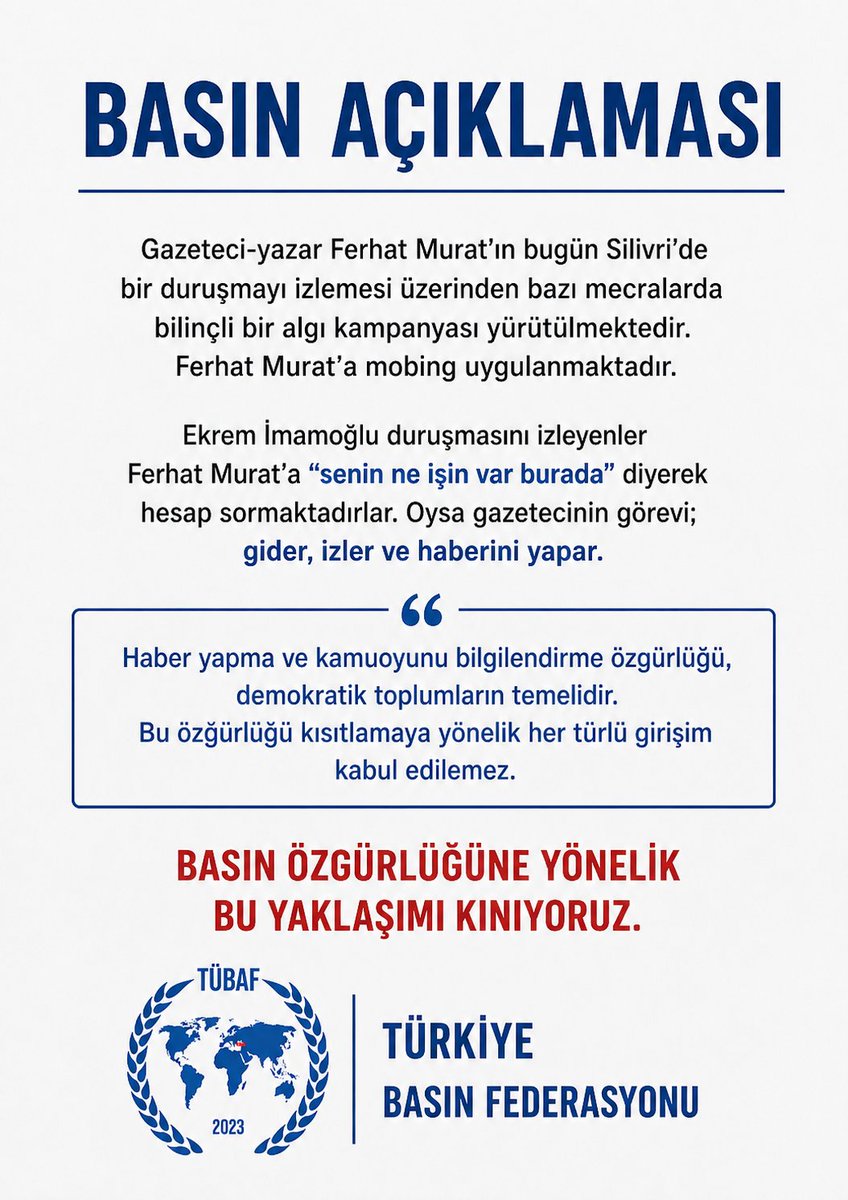 Türkiye Basın Federasyonu TÜBAF tweet media