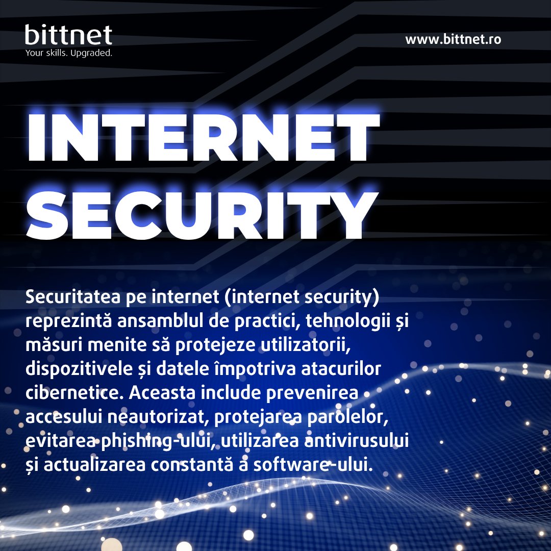 BittnetTraining's tweet photo. Internet security este esențială într-un context în care amenințările digitale evoluează constant.

👉 Descoperă cursurile de securitate: https://t.co/euDeWUJCRg https://t.co/UCspYiIi3D