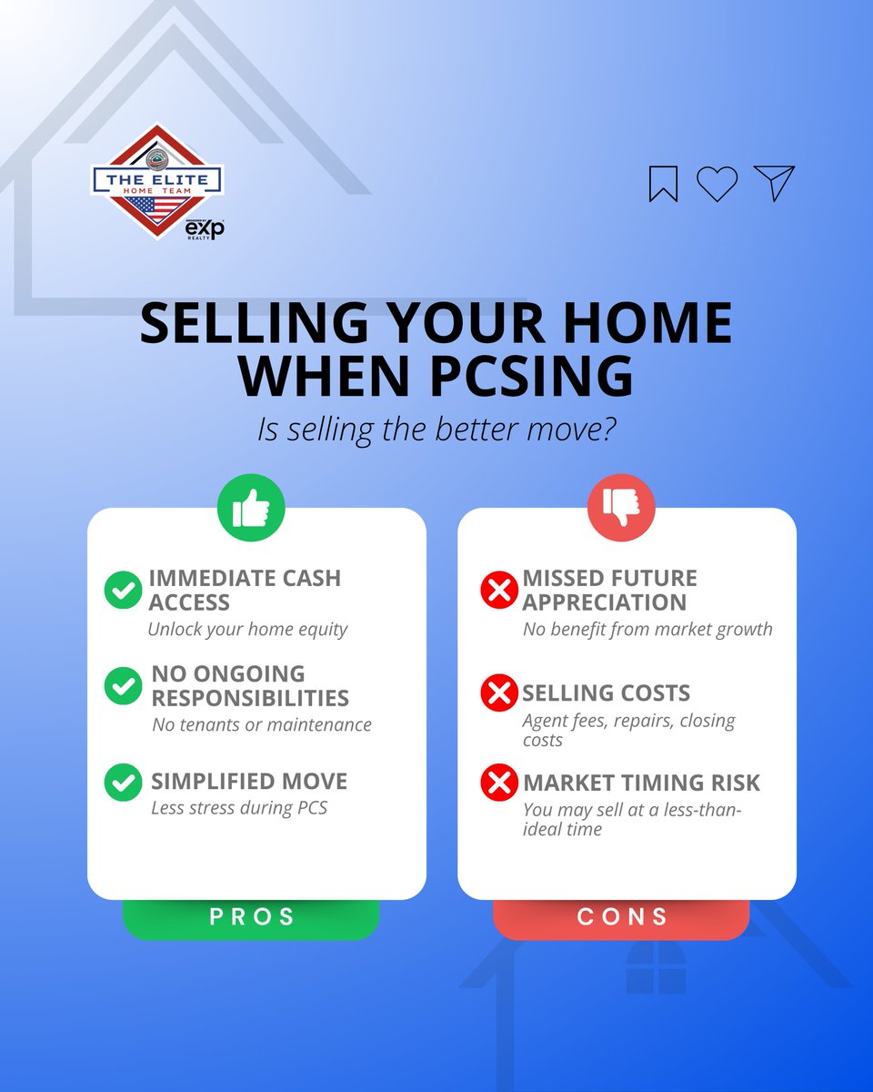 SamLynchRealtor's tweet photo. PCSing and trying to decide whether to sell your home or rent it out? 🏡✈️

Read this before you make a decision on your next move…

Sam Lynch | Veteran | REALTOR®
The Elite Home Team by eXp Realty
Email: sam@lynchconquests.com
Phone: (910) 941-8541
Website: https://t.co/VC24cC1ruP

#PCS #MilitaryRelocation #RentOrSell #PCSSeason #RealEstateInvesting #MilitaryMove #VAHomeLoan #SamLynchRealtor #TheEliteHomeTeam #Winning