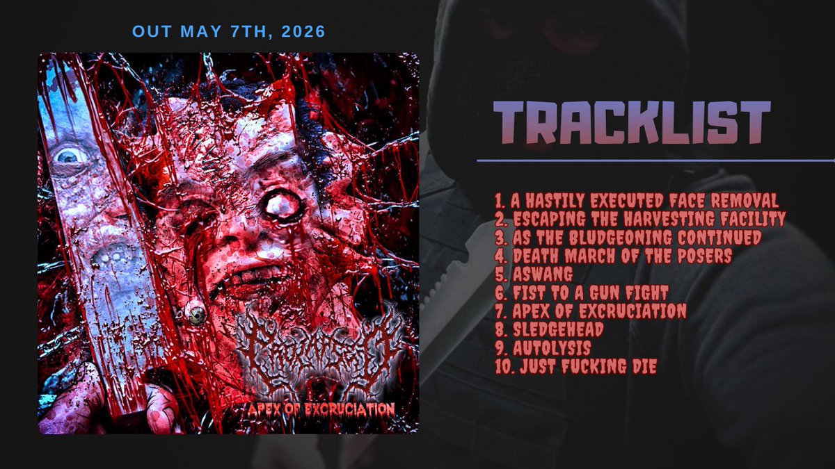 Defstar666's tweet image. 🔜 PROLAPSED - Apex of Excruciation

🗓️May 7, 2026
🏷️Vile Tapes
viletapesrecords.bandcamp.com/album/apex-of-…

#Prolapsed #California #slamming #brutaldeath #onemanband