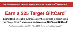 USCCStrategy's tweet image. [Existing Cardholders] #Target Credit Card: Get $25/$50 Bonus With $250/$500 Spend Anywhere during May 1-31, 2026.
