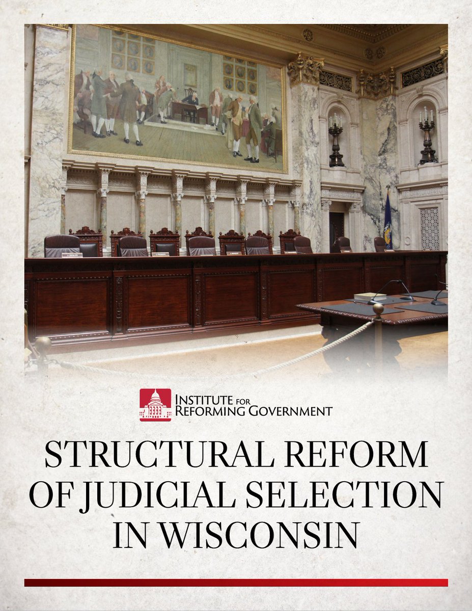 JacobJCurtis's tweet photo. Glad to see @ScottWalker encouraging a discussion on how Wisconsin can make its Supreme Court elections more reflective of actual voter sentiment. Wisconsin may be a purple state, but it's not (yet) deep blue. But the "progressive" #SCOWIS candidates keep moving further and further to the left, emphasizing their "values" and support for policy priorities like "reproductive freedom" and "fair elections."
Last fall, @ReformingGovt outlined a series of #SCOWIS reforms, including moving the date to the fall election cycle, where voter engagement is higher and it's no secret which partisan groups are actively supporting candidates. Check it out. 👇
https://t.co/FFKJm5Af7t