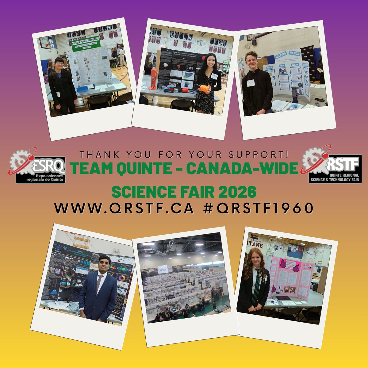 QRSTF's tweet photo. Team Quinte would like to thank everyone for their support of our journey to the 2026 Canada-wide Science Fair in Edmonton in May. Follow our journey! @QRSTF1960 https://t.co/aEwVYsfWsl https://t.co/m3HXm2v1XZ