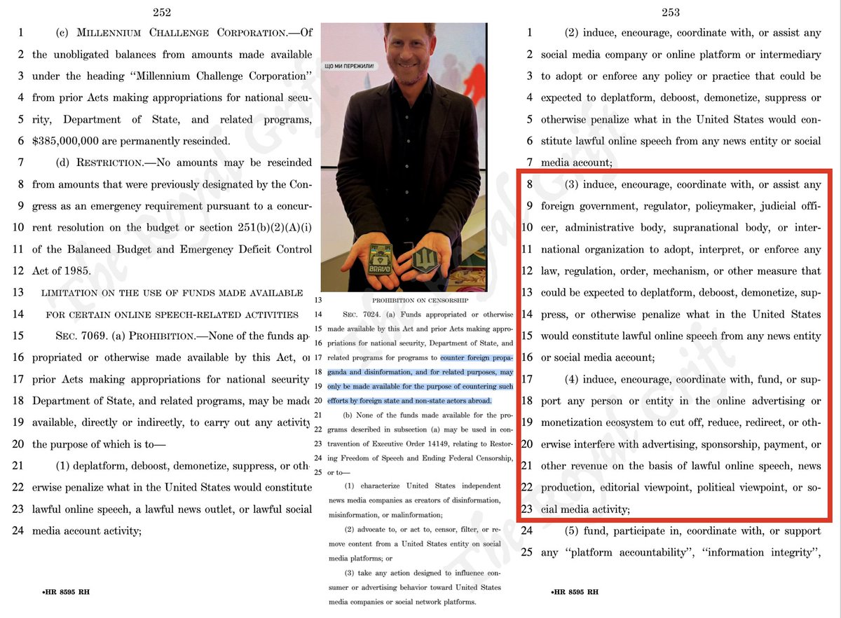 Prince Harry’s "mis-dis info" &amp; “online harms work”, in collaboration with CCDH and other foreign radical leftist groups, have been covertly advancing the EU and UK government's globalist objectives to pressure U.S. platforms and suppress protected American speech. 

Here is a