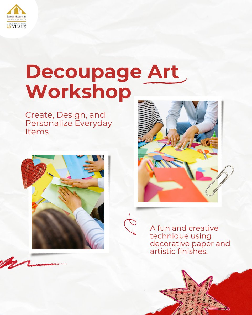 SummitPrograms's tweet photo. 🎨 Creativity matters. Your expression matters. Join our Decoupage Art Workshop at the Milton Office. 🕛May 20th 2026 - 12:00–1:30 PM Design,create,and personalize everyday items in a fun, relaxed space. 📝See Page 2 of the May Newsletter for details
#SummitPrograms #ArtWorkshop https://t.co/FuhwgK6yS6