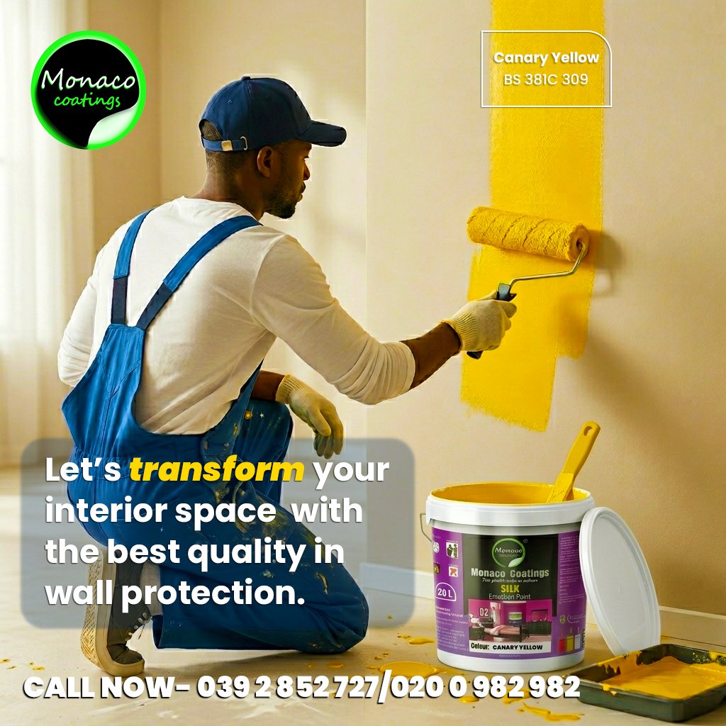 MonacoCoatings's tweet image. Ready to bring some sunshine indoors? ☀️ Transform your living space with Monaco Coatings' Silk Emulsion in vibrant Canary Yellow! Unbeatable quality meets ultimate wall protection.
#MonacoCoatings #InteriorDesign #HomeImprovement #Uganda