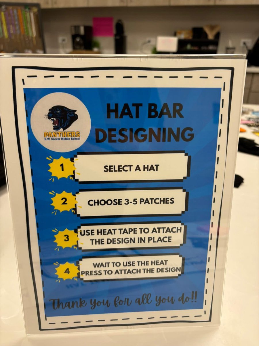 GWCMS's tweet photo. We’re kicking off Teacher Appreciation Week at Carver with a literal tip of the hat! To celebrate the incredible educators who pour their hearts into our students every day, we are kicking off the week with a DIY Hat Bar. https://t.co/J4V8sHOSr8