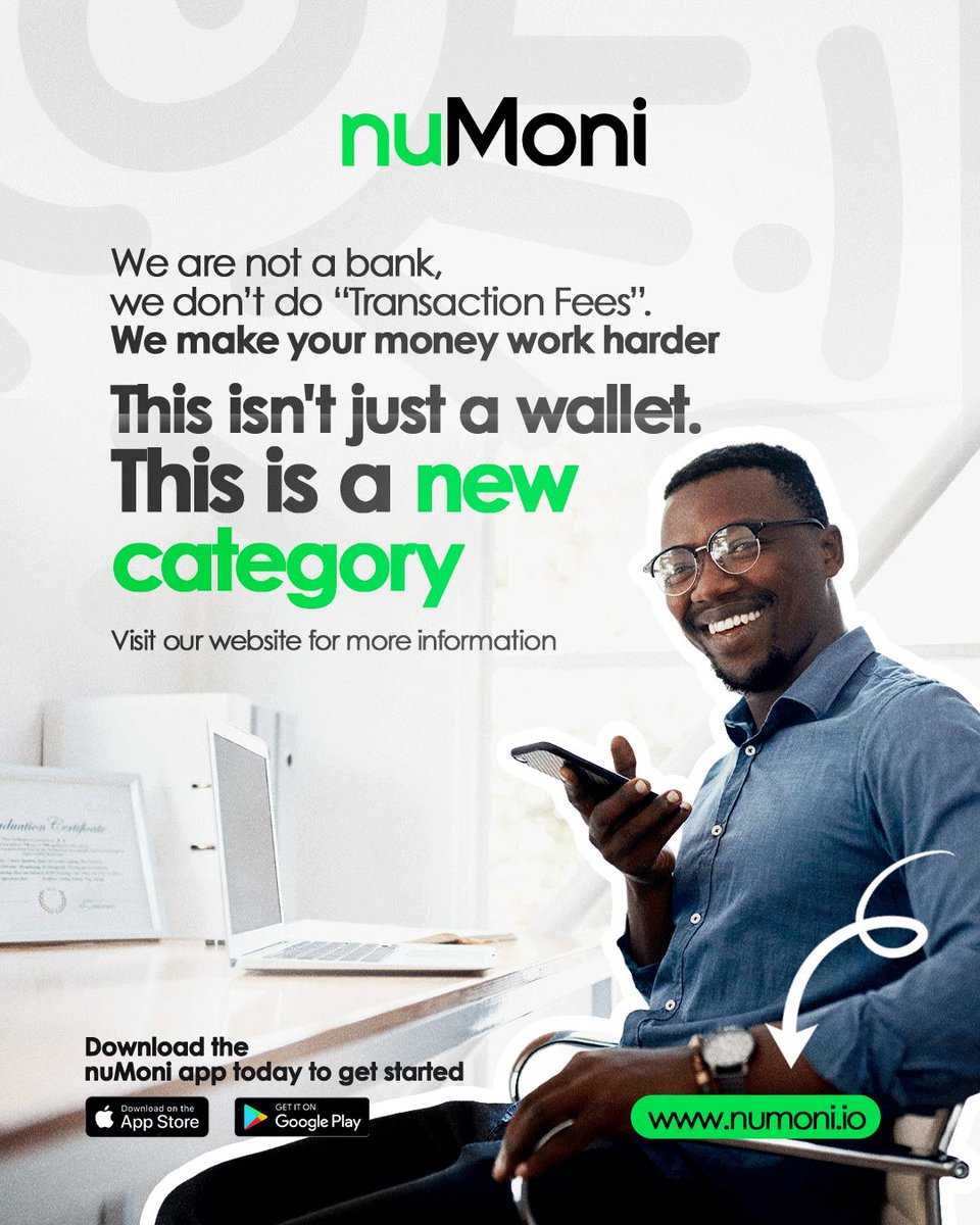 NumoniRM's tweet photo. No transaction fees.
No limits.

Just extra value every time

This isn’t just a wallet.
This is a new category.

#nuMoni #SmartSpending #ExtraValue https://t.co/dBTfpZpCBE