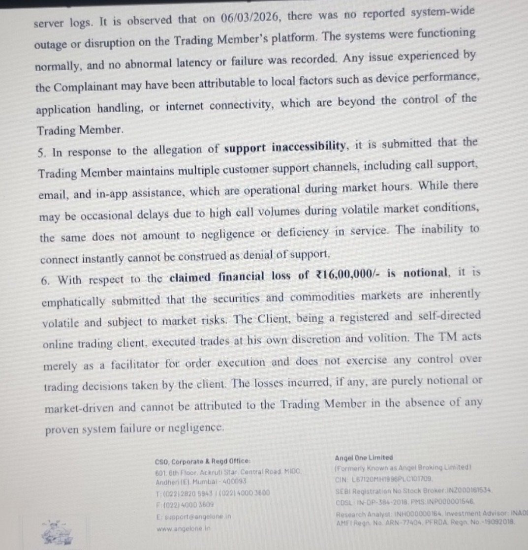 prem_tiwari208's tweet photo. "Inaccurate ATR by @AngelOne! 🚨
SEBI SCORES complaint (No: 018537/1) mein mere video proof ko 'self-generated' bataya gaya hai. Maine is report ko REJECT kar diya hai.
Sacchai in 4 photos mein dekhiye. 👇
#AngelOne #TradingGlitch #SEBI #JusticeForTrader https://t.co/Af88MhUzwC
