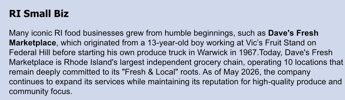 RINewsToday's tweet image. Did you know?
#RhodeIsland #DavesMarketplace #SmallBiz