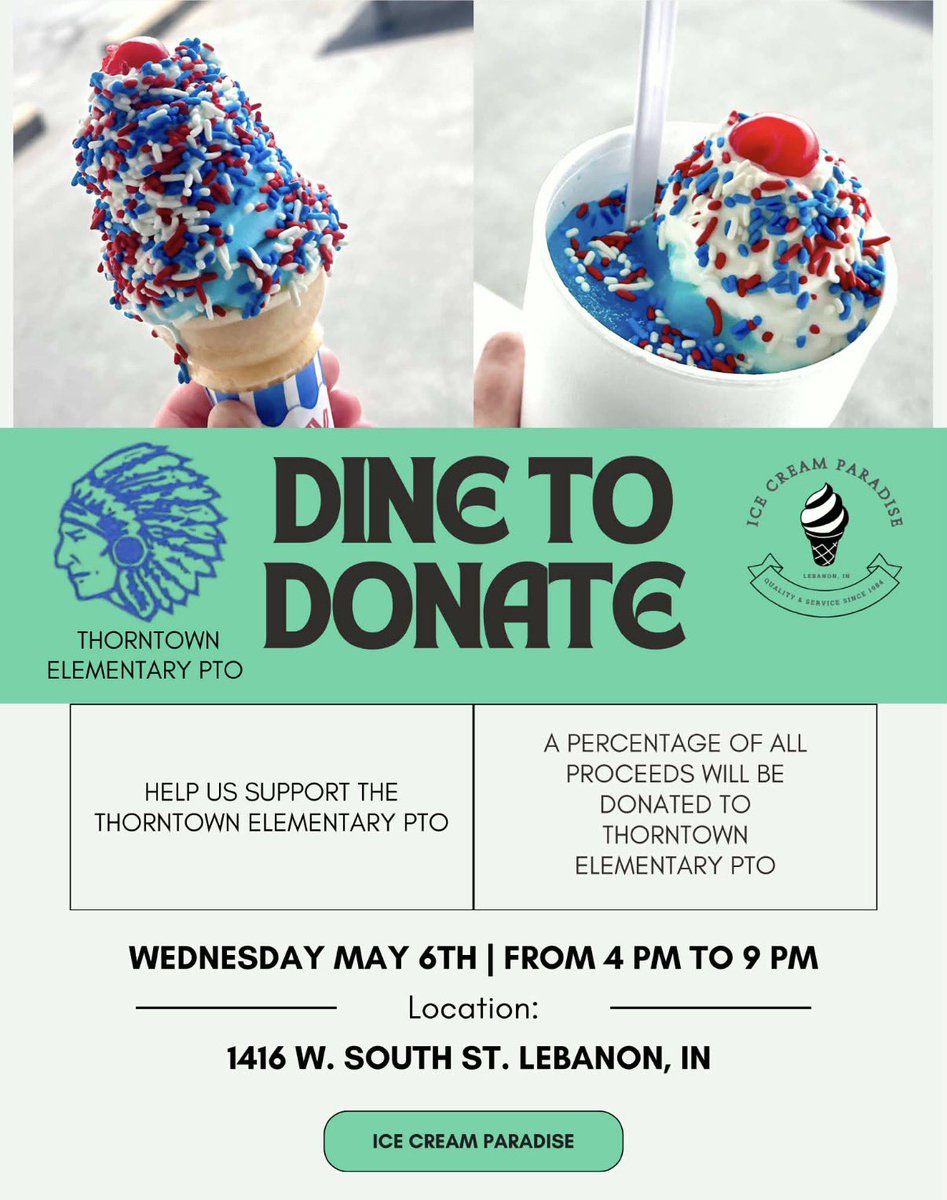 ThorntownES's tweet photo. You should never need a reason to get ice cream, but in case you do… https://t.co/FaXgYS89XX