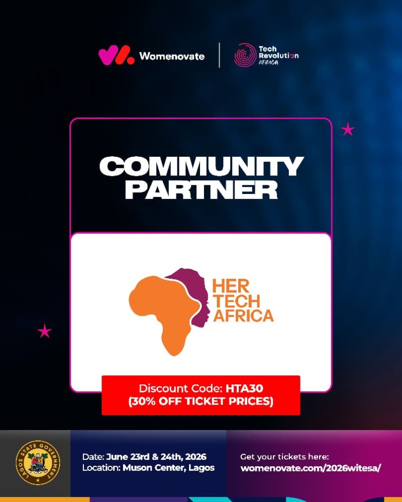 HerTechAfrica's tweet image. Big news 🚀 We’re proud to partner with Womenovate &amp;amp; Tech Revolution Africa as a Community Partner for #WITESA2026 💜
Get 30% off tickets with code HTA30
Join us in Lagos this June!
#HerTechAfrica #WomenInTech #TechAfrica