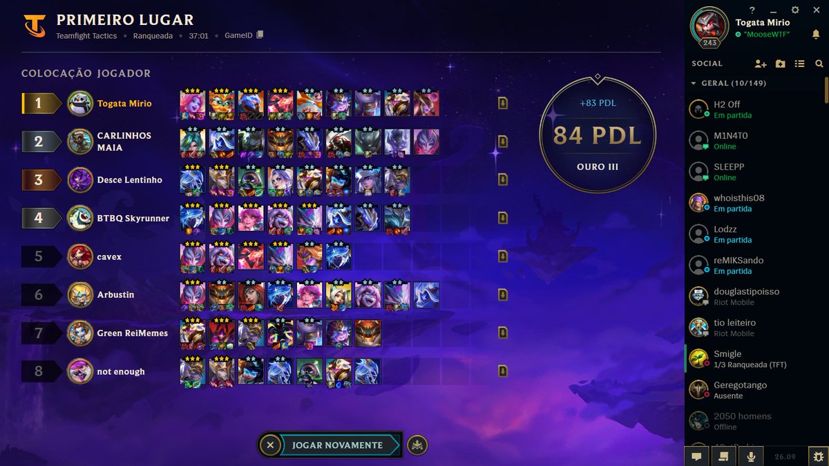 Ultimamente ta difícil ganhar uma partida de TFT
Só batendo custo 4 três estrelas mesmo, porque os lobbys estão todos iguais...
Olha a quantidade de campeões IGUAIS três estrelas.

<a href="/TFTBrasil/">Teamfight Tactics Brasil</a> vamos rever o balanceamento ai, por favor