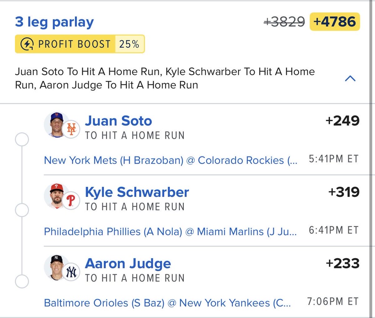 TeflonBetss's tweet photo. 1st play back, let’s get some bombs going ladies and gentlemen ☢️. 

#Gambling𝕏 #MLB https://t.co/eO2IP5pTT7