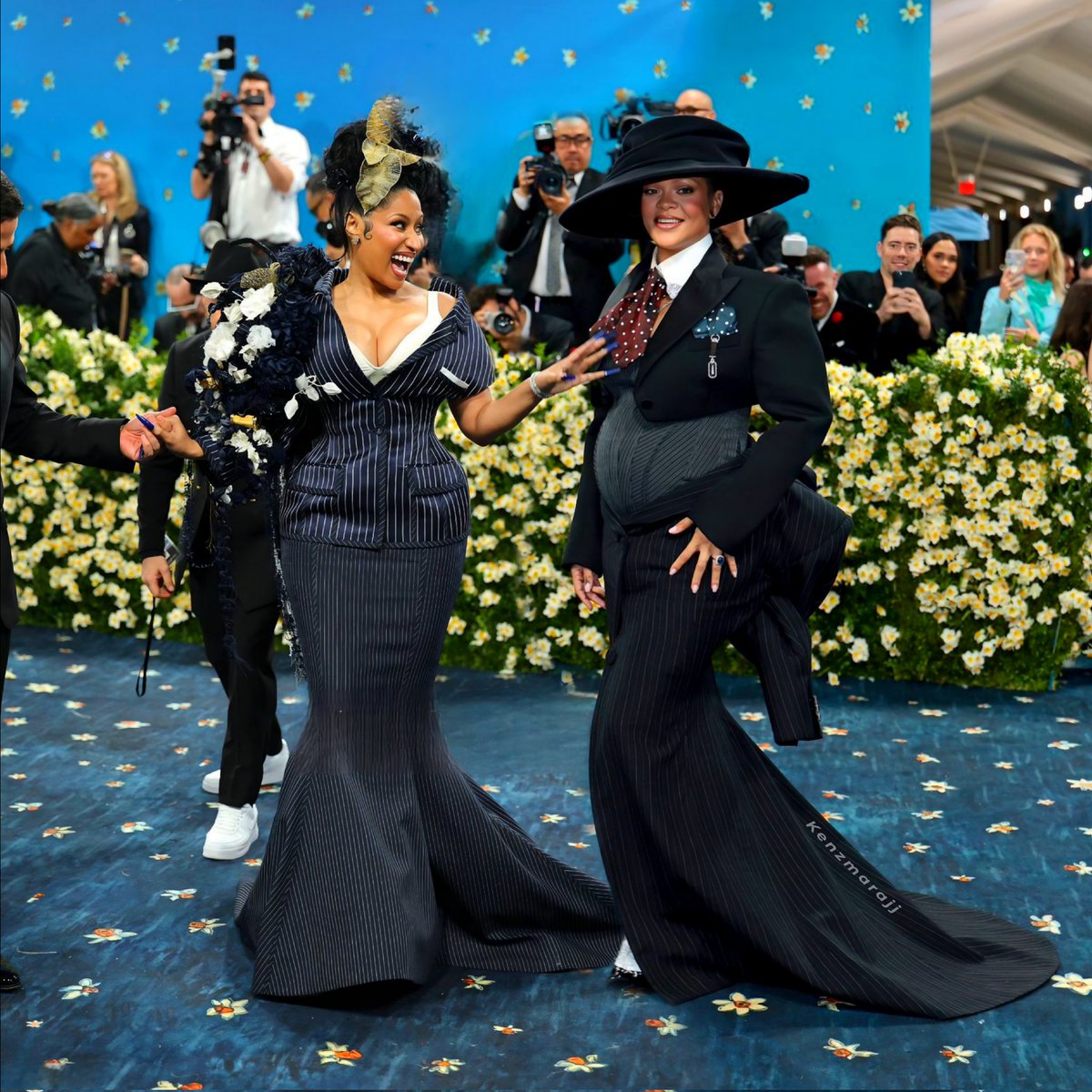 sirminzy's tweet photo. Nicki Minaj, Kim Kardashian, Rihanna 2025 Met Gala appearance 🎀👑 https://t.co/JV8C5cosHb