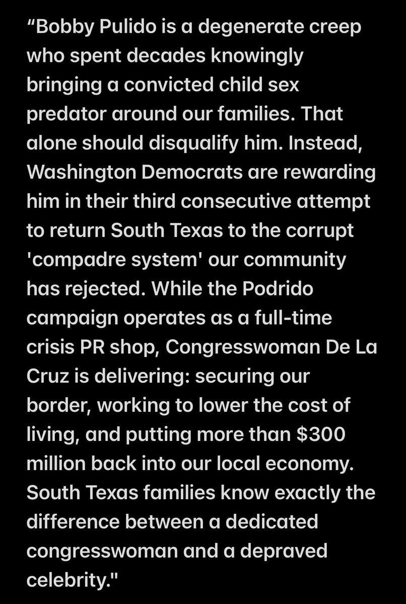 MaryEliseOBar's tweet photo. Statement from @monica4congress spox: https://t.co/ELrIv0k6Kn