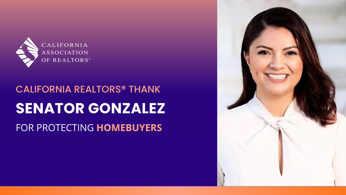 CARgovaffairs's tweet image. Thank you, Sen. Lena Gonzalez, for voting yes on #SB1238 and delivering real protections for #homebuyers and #homeowners. By holding HOAs more accountable, this important bill increases transparency and ensures buyers and owners have access to critical repair information during
