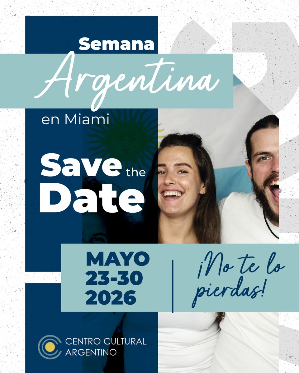 cca_miami's tweet photo. Prepárate para vivir lo mejor de Argentina en el corazón de Miami.
Una semana llena de cultura, gastronomía, música y experiencias únicas que celebran nuestra identidad.
📍 Miami
📅 Del 23 al 30 de Mayo

Muy pronto más información.
¡No te lo pierdas!
 #madeinargentina https://t.co/cSaM9Pbico