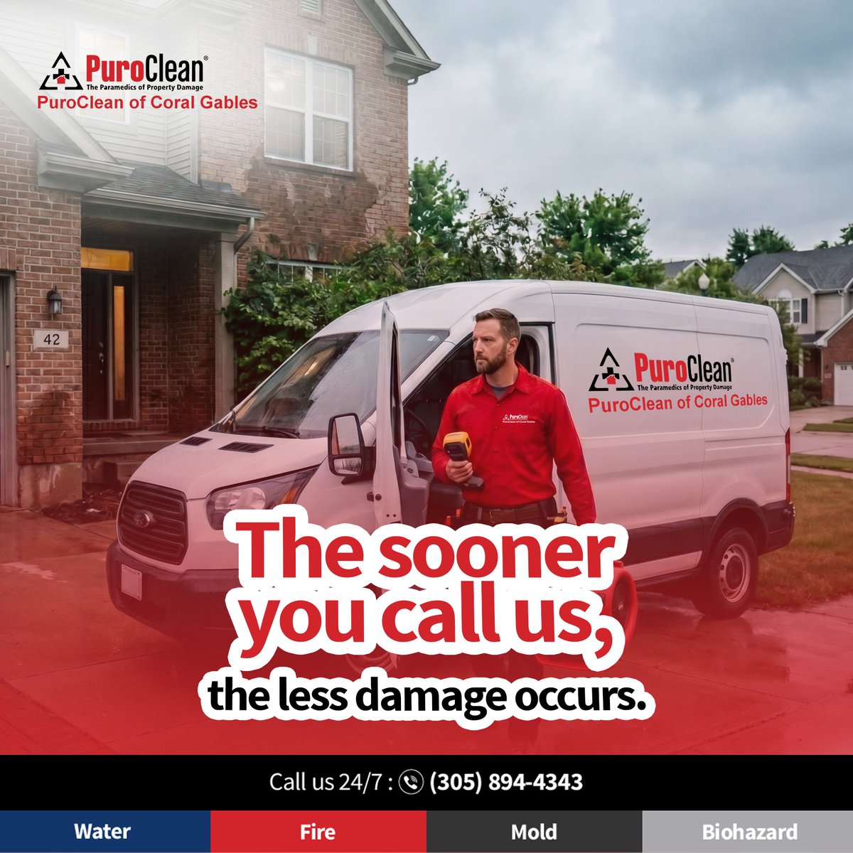 PuroCoralGables's tweet image. When water damage happens, time is your biggest enemy. The longer you wait, the more the damage spreads.📞 Emergency Line: (305) 894-4343

#PuroClean #WaterDamageRestoration #EmergencyResponse #ActFast #PropertyRestoration #FloodDamageRepair #MiamiRestoration #24HourService