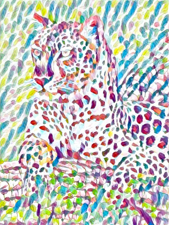 chrischayera's tweet photo. Art of the Day! "The Spotted Leopard". Buy at: https://t.co/jjWFndWT7B https://t.co/jD6FssPAjp