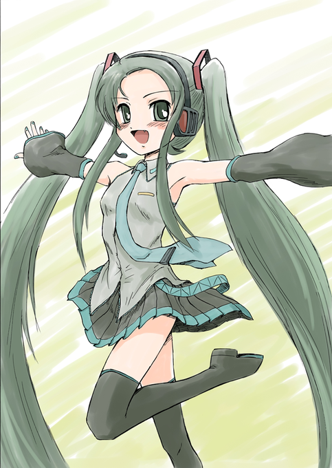 2009年9月に描いた鶴屋さん。#みどりの日なので緑色の画像を貼る 