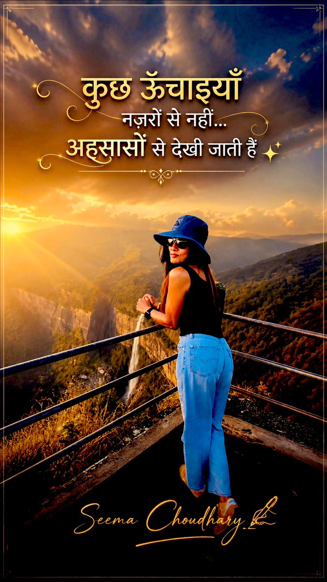 SeemaCh42005522's tweet image. कुछ मंज़िलें आँखों से नहीं… एहसासों से हासिल होती हैं ✨

#LifeQuotes #DeepThoughts #PositiveVibes #SelfLove #InnerPeace #Motivation #Inspiration #NatureVibes #Feelings #SeemaChoudhary ✨