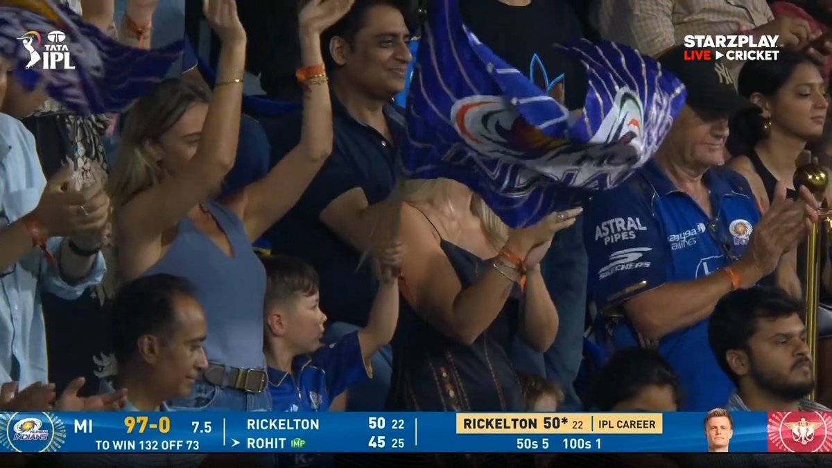 lightningspeedk's tweet image. Family Support for Rickelton!

#MIvLSG #Mumbai #IPL #RyanRickelton