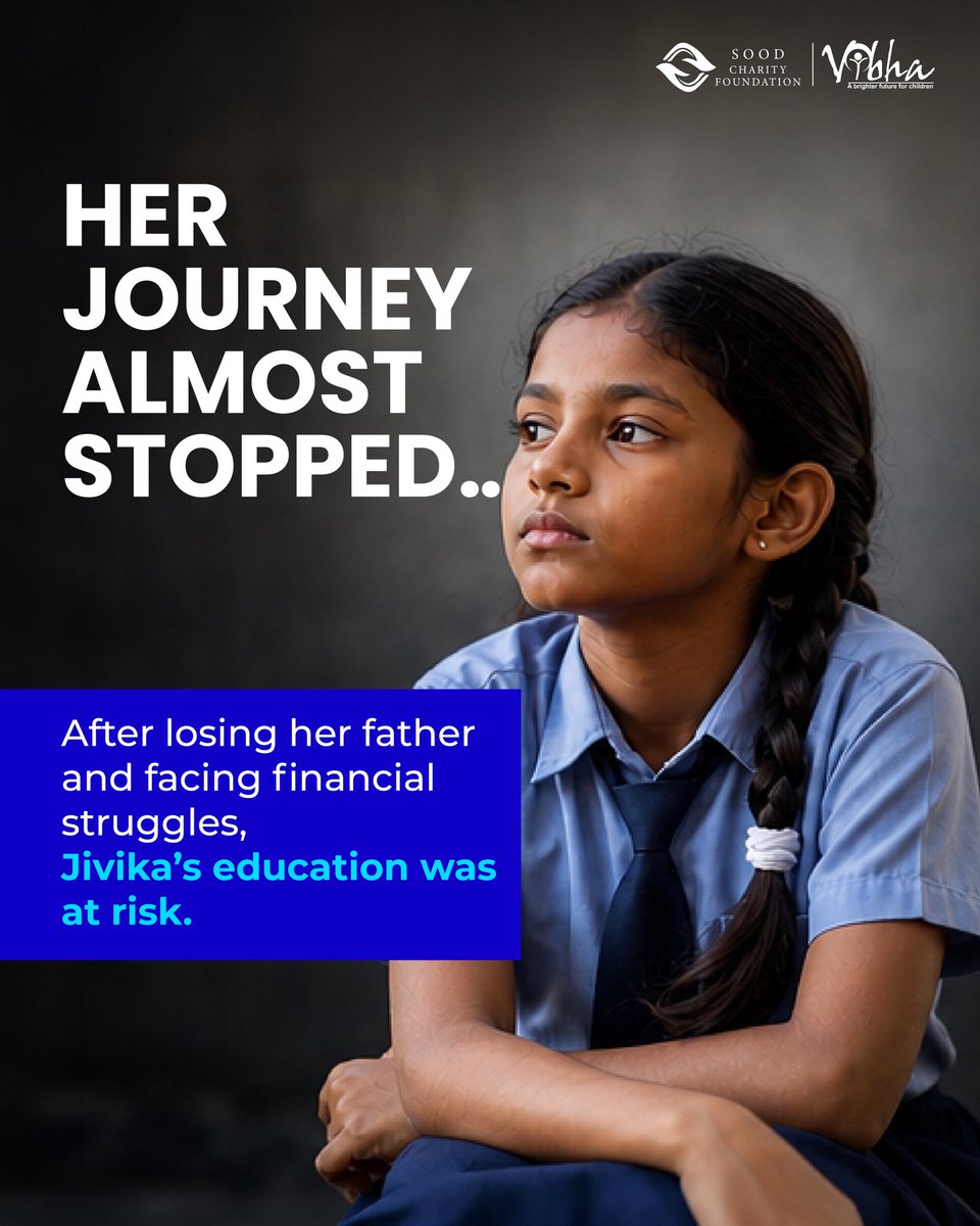 SoodFoundation's tweet photo. Her journey almost stopped. Her dreams didn’t.
With Project Vidya, Jivika continued her education and found her confidence again.
Now she dreams of representing her country.

Be the reason another dream continues. Donate now.

#ProjectVidya #EducationForAll #SupportEducation https://t.co/mWePKI9Jah