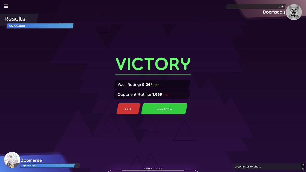 Won against Doomsday nice job me