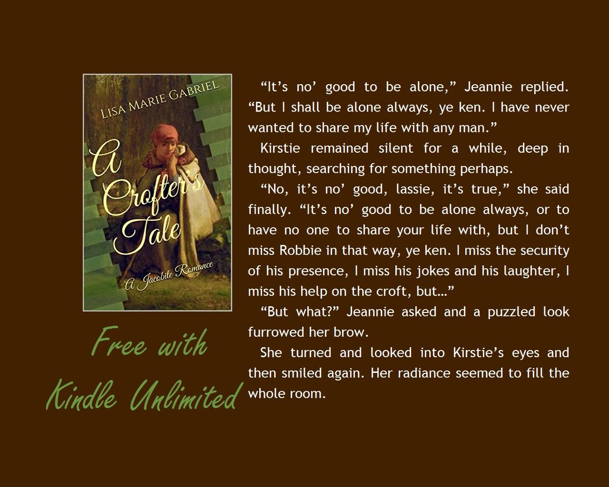 MainChannel_'s tweet image. Wander through the Scottish Highlands with four young people caught up in the tragic events of the Jacobite rebellion.  

amazon.com/Crofters-Tale-…

A Crofter's Tale by @persimew.

💫#KindleUnlimited 💫
#Scotland #Scottish #romance #historicalromance #IARTG #Kindle #books #ebooks