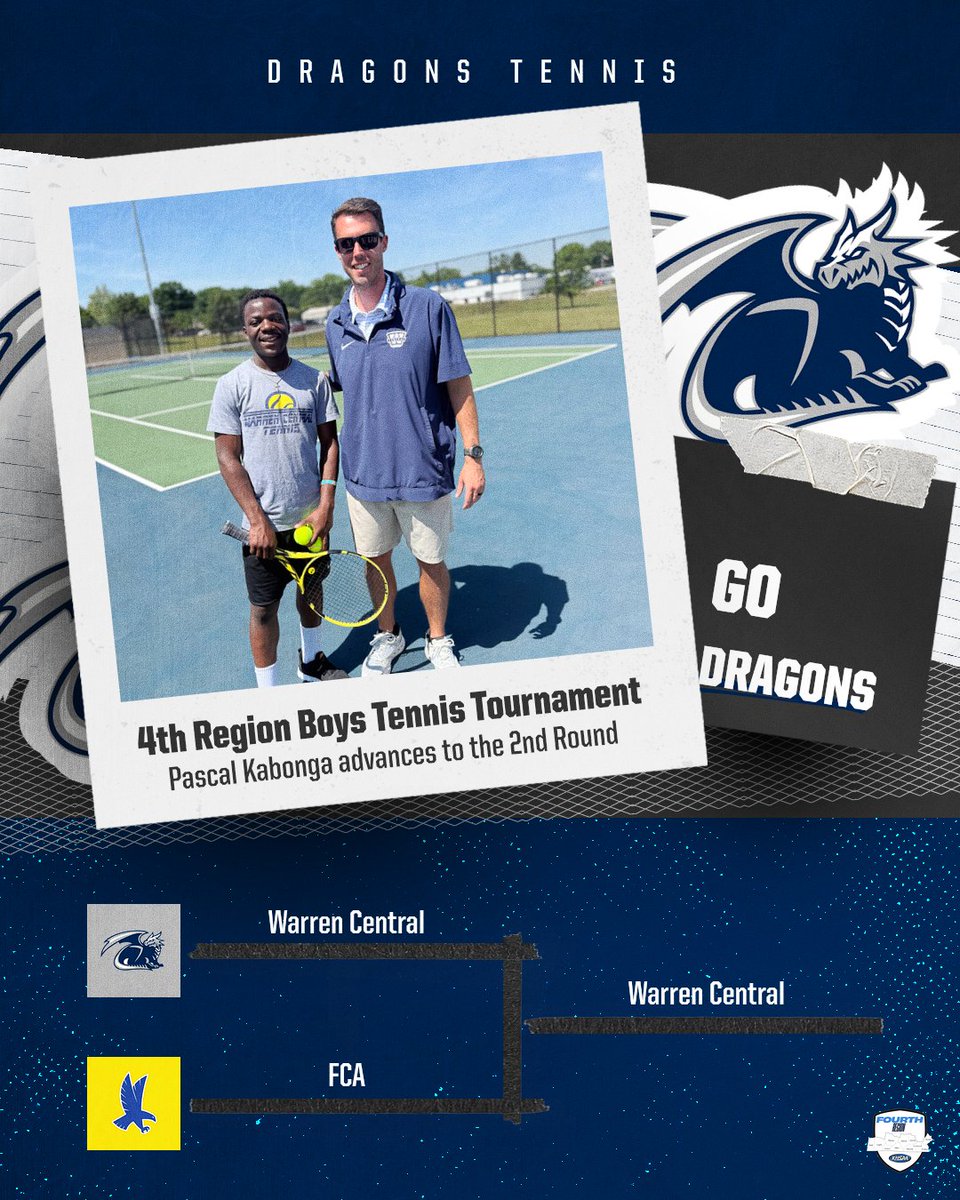 WCAthleticDept's tweet photo. MOVING ON!!!

Pascal Kabonga advances to the 2nd Round of the 4th Region Boys Tennis Tournament with a win over FCA. 

Pascal is currently in his 2nd Round matchup with Greenwood HS. More updates to come! https://t.co/RXRwgDGEFW