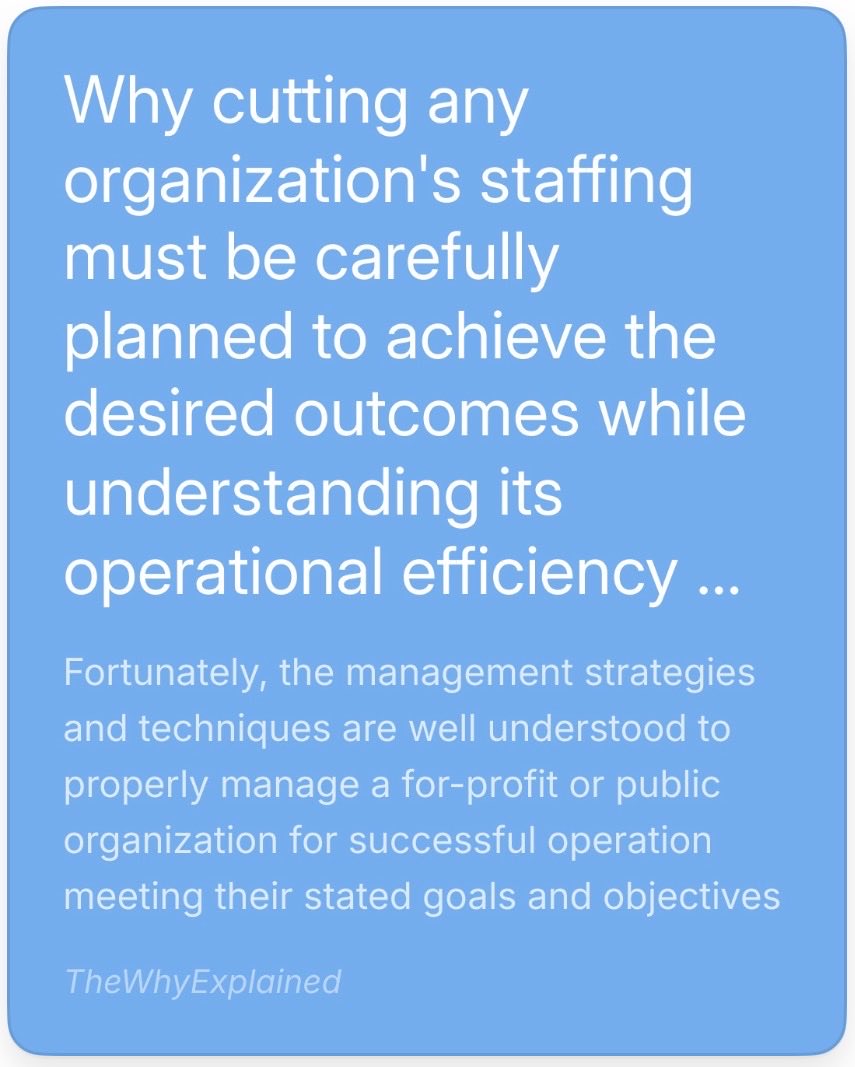 TheWhyExplained's tweet image. My @Substack focus #sustainable prosperity using #economic #management strategies

This post addresses how organizations, for-Profit and public, manage their staffing decisions to maintain successful operations satisfying client services

open.substack.com/pub/thewhyexpl…

@gtwhitesides