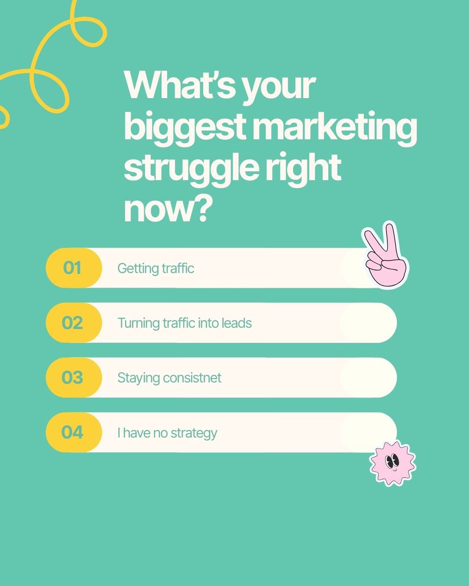 Dr_Rissy's tweet image. What’s your biggest marketing struggle right now? 

A) Getting traffic
B) Turning traffic into leads
C) Staying consistent
D) I have no strategy 😅

Vote below in the comments!👇

#MarketingPoll #EntrepreneurLife #BusinessHelp #DrRissy