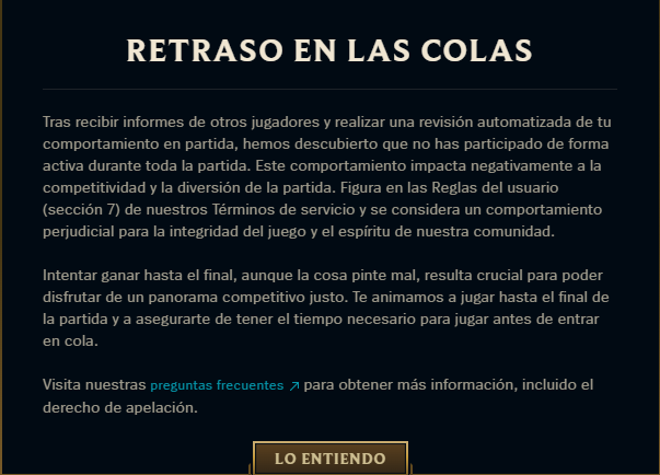parenal_'s tweet photo. @lol_es Esta guapo eso de que por culpa de un error en Vanguard no me deje ni siquiera entrar en la partida y cuando intento entrar de nuevo en el cliente me salte el aviso https://t.co/pksZssnzHr