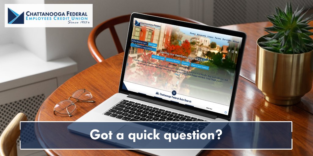 ChattanoogaFECU's tweet image. Got a quick question but no time to call? 💬🤝 

Use the Chat feature on our website! You won’t talk to a robot—you’ll connect with real CFECU team members ready to help you quickly and easily. 

Click the chat bubble and let’s talk! 👉 cfecu.org

#Chattanooga